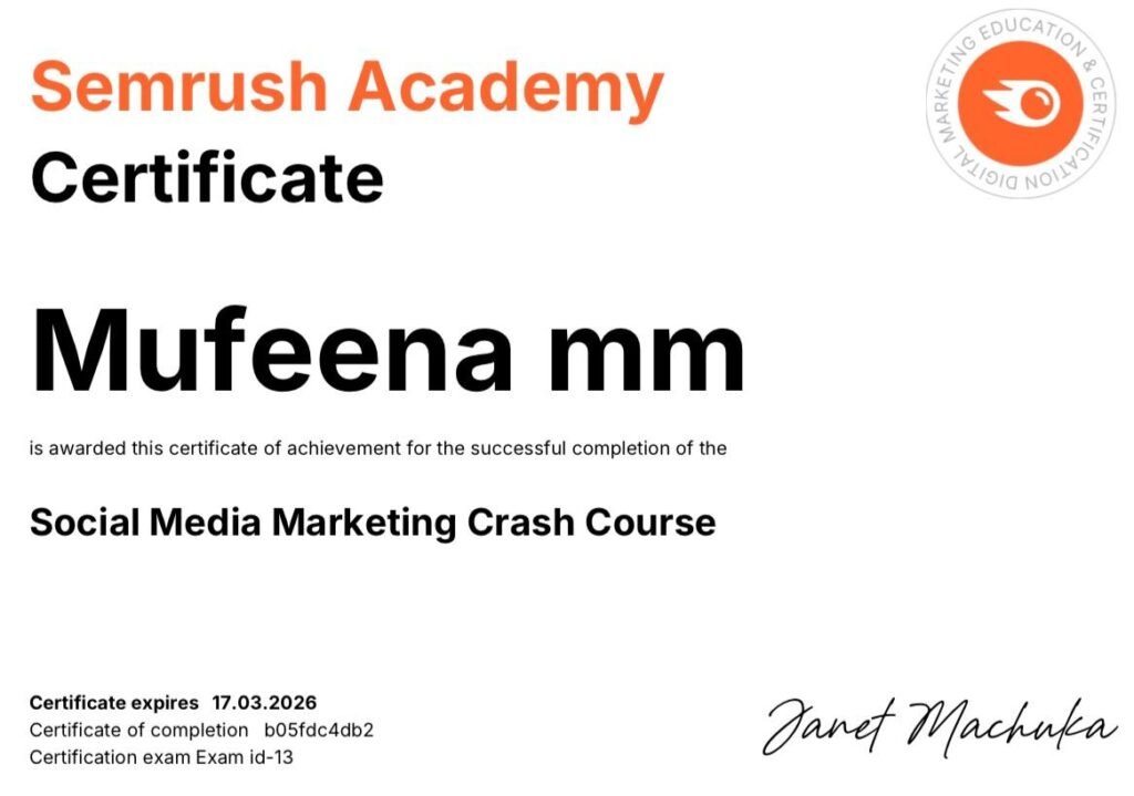 semrush certificate